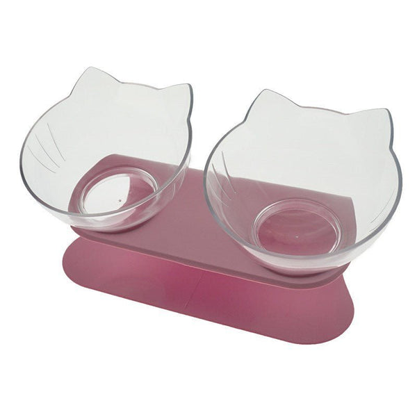 Cat Double Bowl Cat Food Bowl Protects Cervical Vertebra - Yahko Merchandise