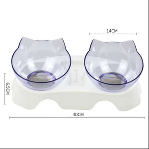 Cat Double Bowl Cat Food Bowl Protects Cervical Vertebra - Yahko Merchandise