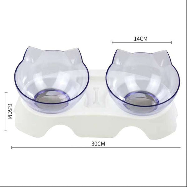 Cat Double Bowl Cat Food Bowl Protects Cervical Vertebra - Yahko Merchandise