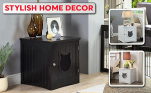 Cat House Side Table, Nightstand Pet House, Litter Box Enclosure - Yahko Merchandise