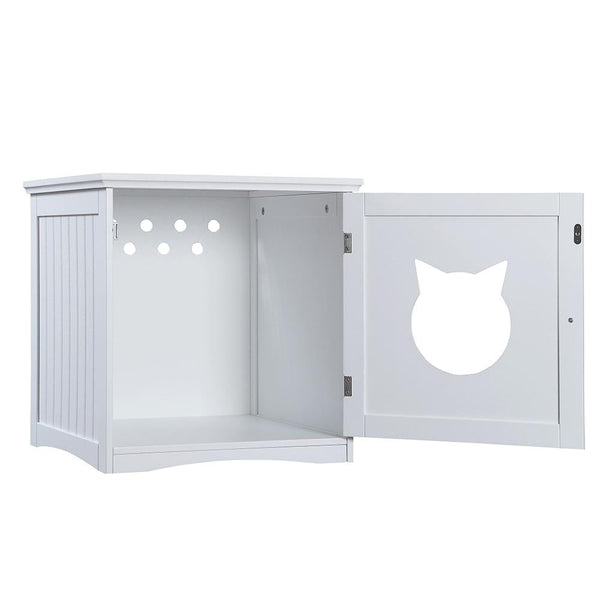 Cat House Side Table, Nightstand Pet House, Litter Box Enclosure - Yahko Merchandise
