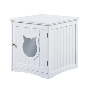 Cat House Side Table, Nightstand Pet House, Litter Box Enclosure - Yahko Merchandise