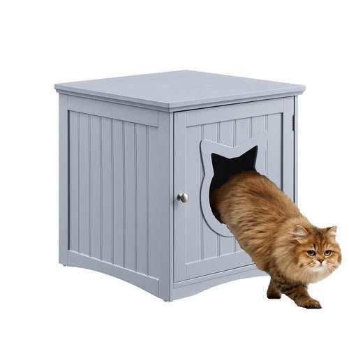 Cat House Side Table, Nightstand Pet House, Litter Box Enclosure - Yahko Merchandise