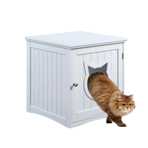 Cat House Side Table, Nightstand Pet House, Litter Box Enclosure - Yahko Merchandise