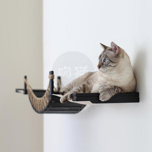 Cat Suspension Bridge Rope Ladder Hemp Rope Soft Ladder Wooden Bridge Solid Wood Cat Wall Climbing Frame Pet Furniture Cat Bridge Wall Hanging Type Plus Accessories - Yahko Merchandise