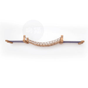 Cat Suspension Bridge Rope Ladder Hemp Rope Soft Ladder Wooden Bridge Solid Wood Cat Wall Climbing Frame Pet Furniture Cat Bridge Wall Hanging Type Plus Accessories - Yahko Merchandise