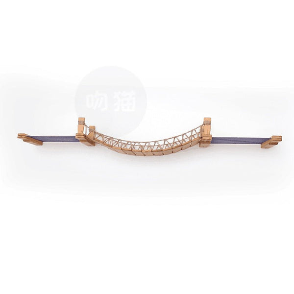 Cat Suspension Bridge Rope Ladder Hemp Rope Soft Ladder Wooden Bridge Solid Wood Cat Wall Climbing Frame Pet Furniture Cat Bridge Wall Hanging Type Plus Accessories - Yahko Merchandise