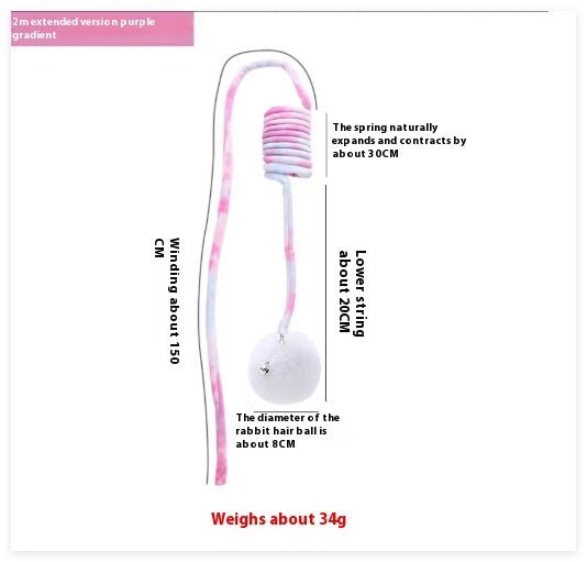 Cat Toy Self - Hi Sucker Spring Rabbit Hair Ball Interactive Play Pet Supplies Interactive Toys - Yahko Merchandise