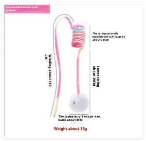 Cat Toy Self - Hi Sucker Spring Rabbit Hair Ball Interactive Play Pet Supplies Interactive Toys - Yahko Merchandise
