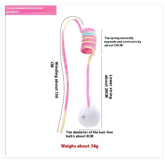 Cat Toy Self - Hi Sucker Spring Rabbit Hair Ball Interactive Play Pet Supplies Interactive Toys - Yahko Merchandise