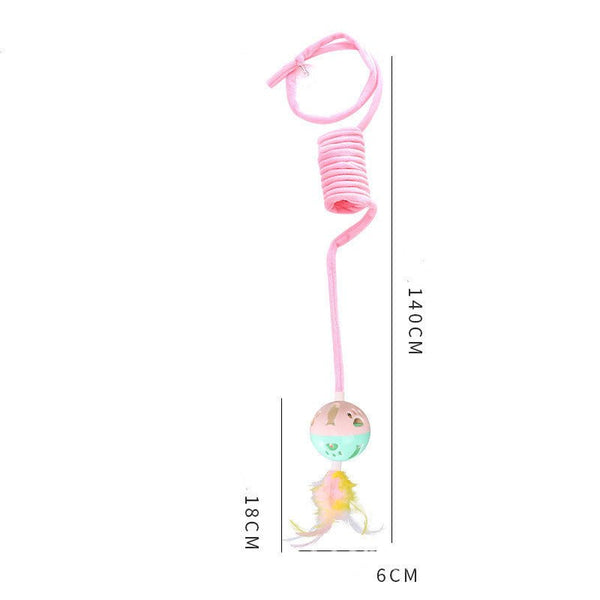 Cat Toy Self - Hi Sucker Spring Rabbit Hair Ball Interactive Play Pet Supplies Interactive Toys - Yahko Merchandise