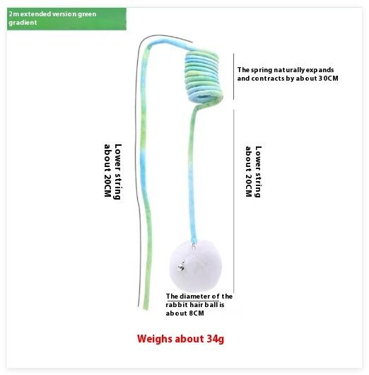 Cat Toy Self - Hi Sucker Spring Rabbit Hair Ball Interactive Play Pet Supplies Interactive Toys - Yahko Merchandise