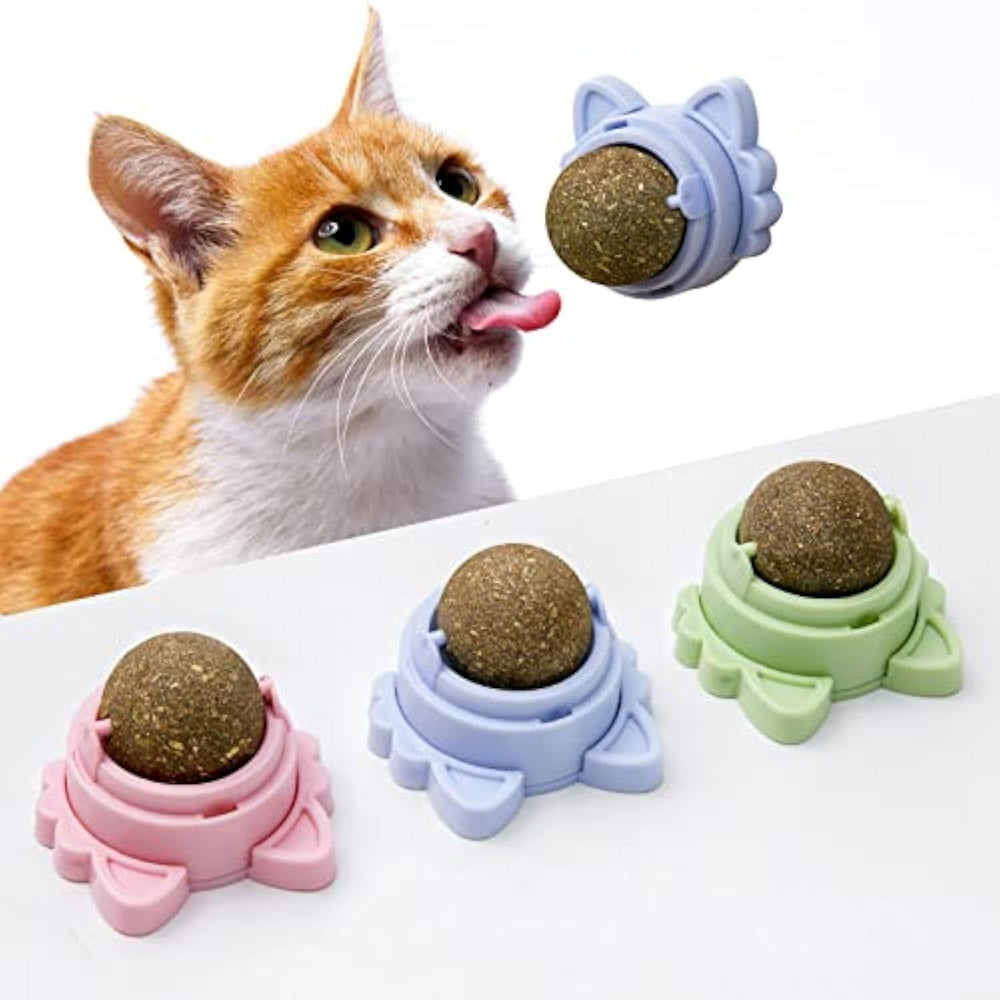 Catnip Balls That Stick On Wall Catnip Balls For Cat Catnip Toys For Cats Healthy Kitty Teeth Cleaning Dental Chew Toys Cat Wall Treats - Yahko Merchandise