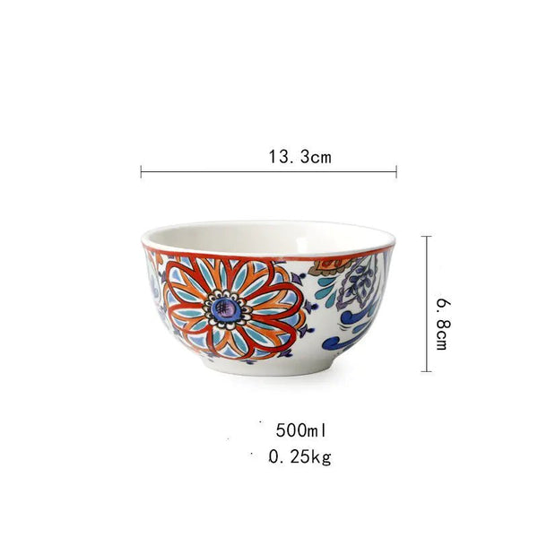 Ceramic Fruit Plate with American Steak Design - Yahko Merchandise