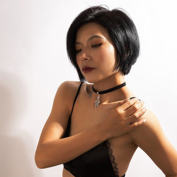 Chokers Witchy Gothic Grunge Collar Velvet Necklace Dark Jewelry For Gift - Yahko Merchandise