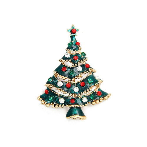 Christmas Tree Brooch Pin Women Girls Jewelry - Yahko Merchandise