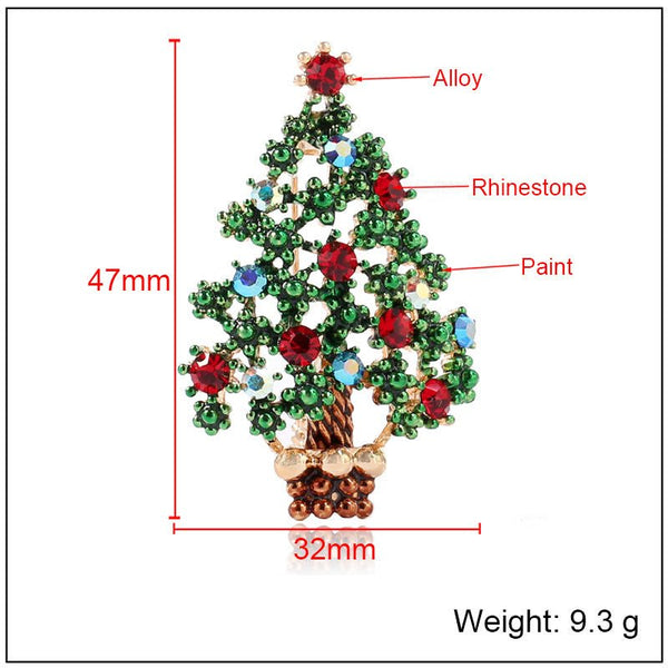 Christmas Tree Brooch Pin Women Girls Jewelry - Yahko Merchandise