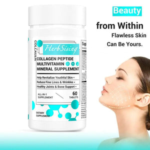 Collagen Peptides For Women, Beauty Vitamin And Mineral Supplement With Multivitamins, Hydrolyzed Protein Peptide Type, Biotin And Vitamins - 60 Capsules - Yahko Merchandise