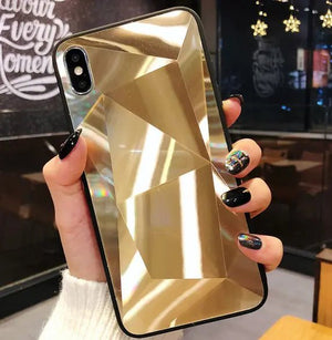 Colorful 3D Diamond Mirror Phone Case for Couples - Yahko Merchandise