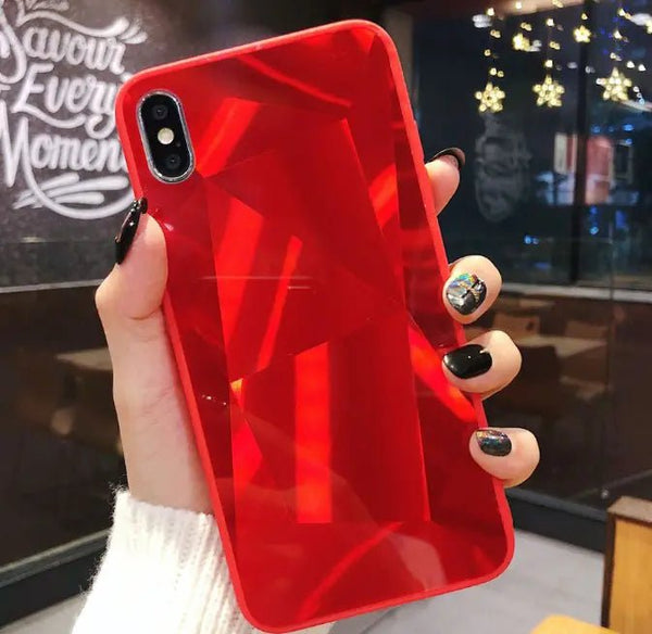 Colorful 3D Diamond Mirror Phone Case for Couples - Yahko Merchandise