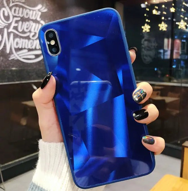 Colorful 3D Diamond Mirror Phone Case for Couples - Yahko Merchandise