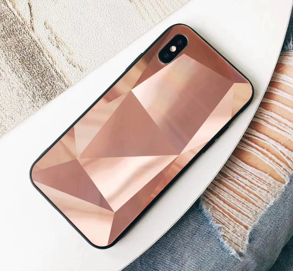 Colorful 3D Diamond Mirror Phone Case for Couples - Yahko Merchandise