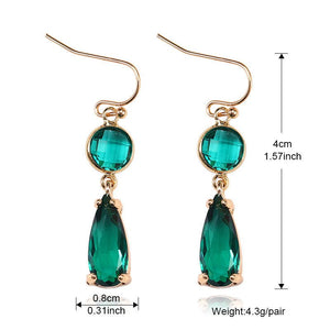 Copper Edging Geometric Multicolor K9 Glass Crystal Pendant Earrings - Yahko Merchandise