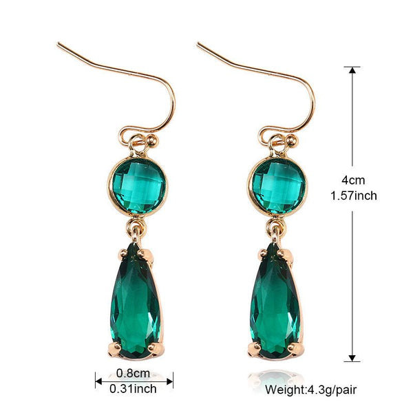 Copper Edging Geometric Multicolor K9 Glass Crystal Pendant Earrings - Yahko Merchandise