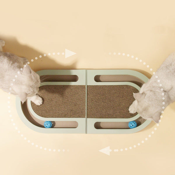 Corrugated Paper Folding Cat Grab Board With Ball Pet Supplies Cat Toys Pet Products - Yahko Merchandise