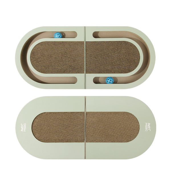 Corrugated Paper Folding Cat Grab Board With Ball Pet Supplies Cat Toys Pet Products - Yahko Merchandise