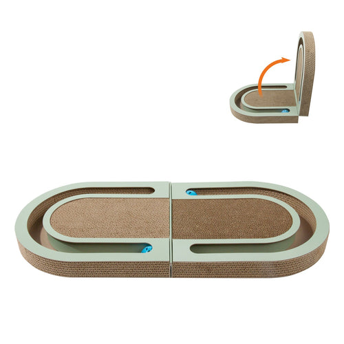 Corrugated Paper Folding Cat Grab Board With Ball Pet Supplies Cat Toys Pet Products - Yahko Merchandise