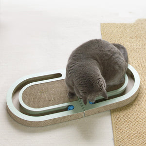 Corrugated Paper Folding Cat Grab Board With Ball Pet Supplies Cat Toys Pet Products - Yahko Merchandise