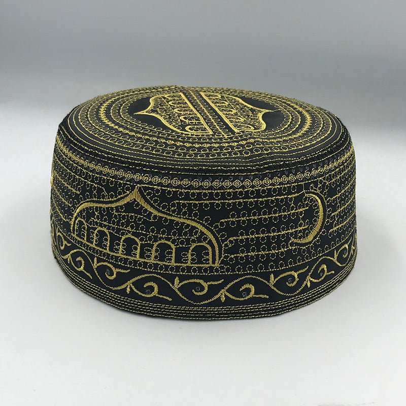 Cotton Embroidery Caps New Muslim Men Prayer Hats - Yahko Merchandise