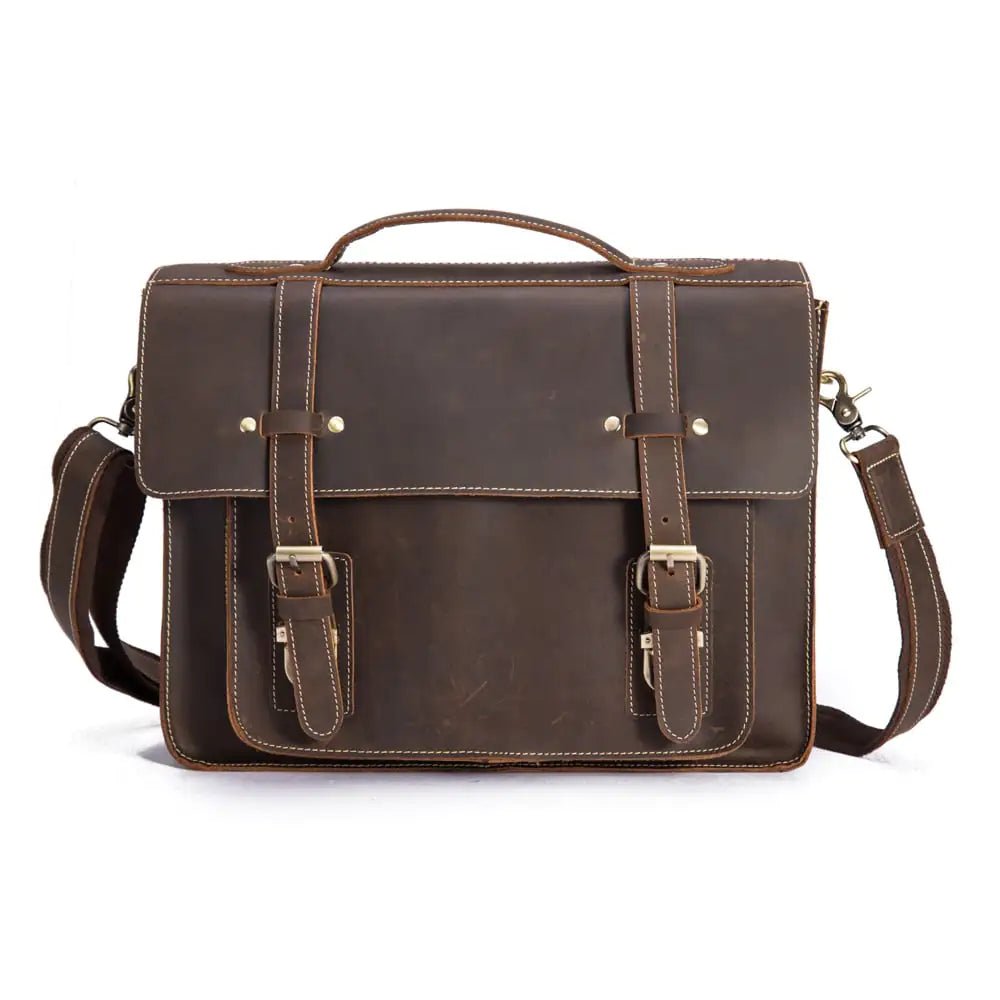 Crazy Horseskin Men's Handbag - First Layer Quality - Yahko Merchandise