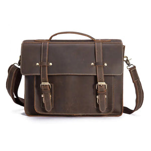 Crazy Horseskin Men's Handbag - First Layer Quality - Yahko Merchandise