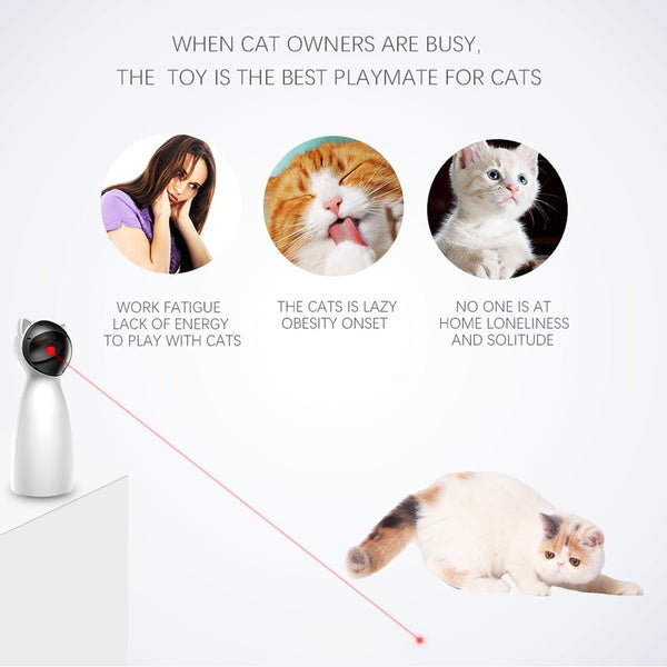 Creative Cat Pet LED Laser Funny Toy Smart Automatic Cat Exercise Training Entertaining Toy - Yahko Merchandise