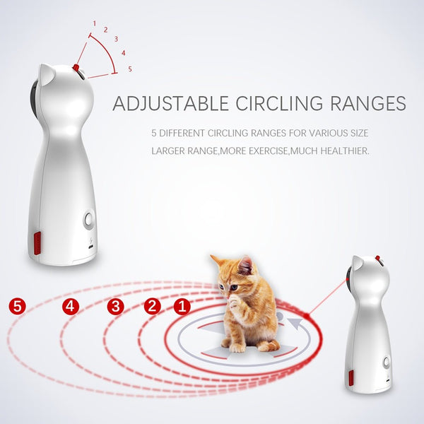 Creative Cat Pet LED Laser Funny Toy Smart Automatic Cat Exercise Training Entertaining Toy - Yahko Merchandise