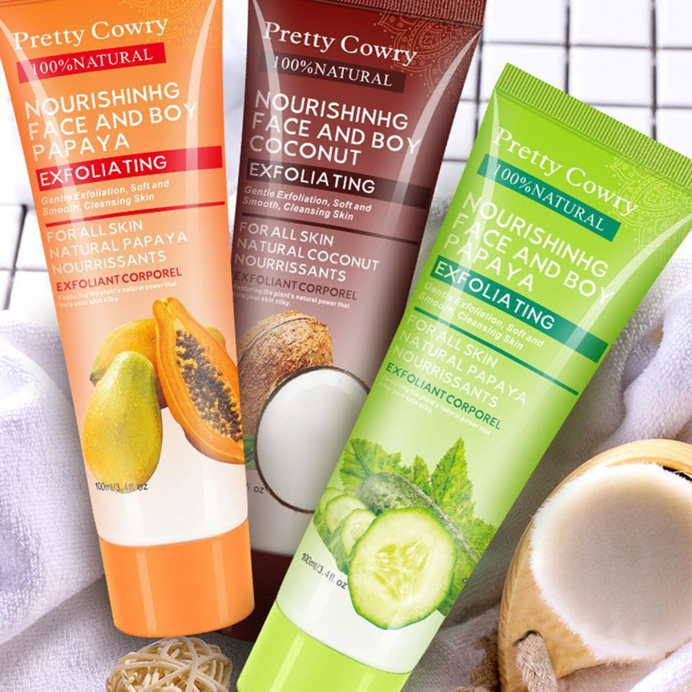 Cucumber Coconut Papaya Facial Exfoliating Gel Cream 100ml Body Cleansing - Yahko Merchandise