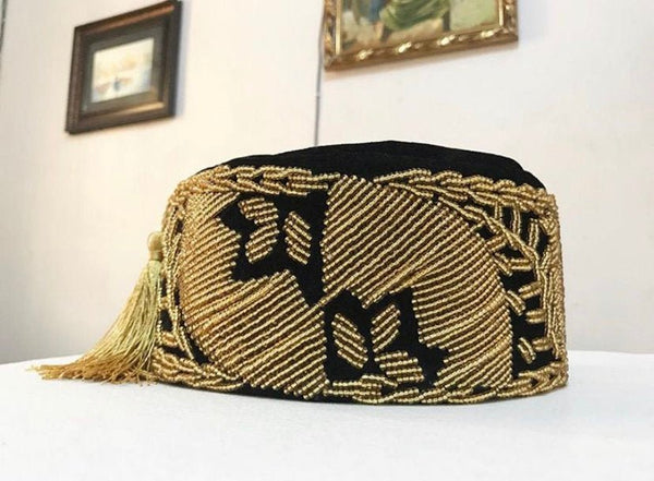 Custom design african men’s beaded hat, Nigerian cap - Yahko Merchandise