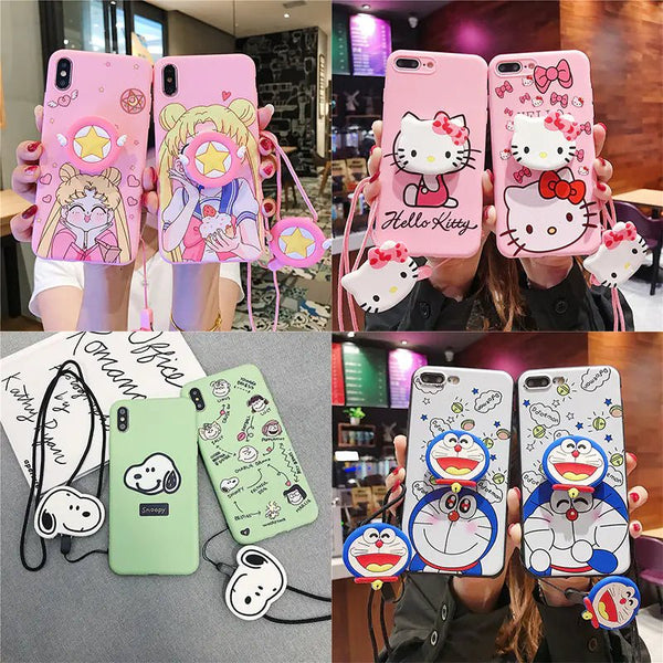 Cute Snoopy Phone Case with Stand and Protector - Yahko Merchandise