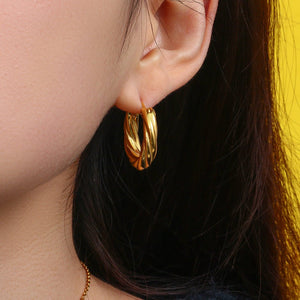 Denisse Twisted Hoop Earrings - Yahko Merchandise