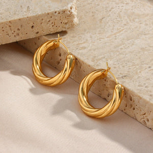 Denisse Twisted Hoop Earrings - Yahko Merchandise