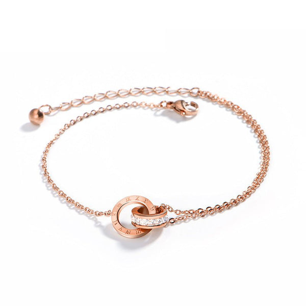 Diamond inlaid zircon titanium steel bracelet - Yahko Merchandise