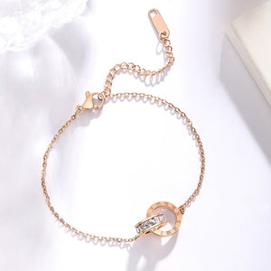 Diamond inlaid zircon titanium steel bracelet - Yahko Merchandise