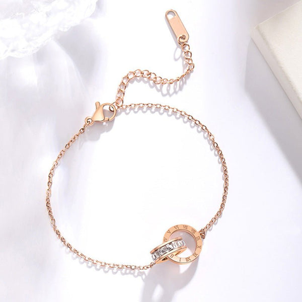 Diamond inlaid zircon titanium steel bracelet - Yahko Merchandise