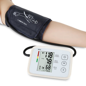 Digital Arm Blood Pressure Test Kit Cuff Sensor Monitor BP Automatic Pressure Tonometer Tensiometer Heart Rate Pulse Meter - Yahko Merchandise