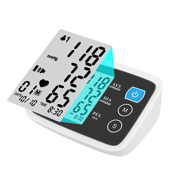 Digital Arm Blood Pressure Test Kit Cuff Sensor Monitor BP Automatic Pressure Tonometer Tensiometer Heart Rate Pulse Meter - Yahko Merchandise