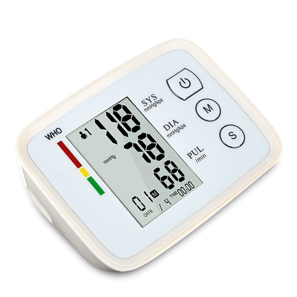 Digital Arm Blood Pressure Test Kit Cuff Sensor Monitor BP Automatic Pressure Tonometer Tensiometer Heart Rate Pulse Meter - Yahko Merchandise