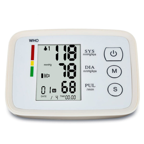 Digital Arm Blood Pressure Test Kit Cuff Sensor Monitor BP Automatic Pressure Tonometer Tensiometer Heart Rate Pulse Meter - Yahko Merchandise