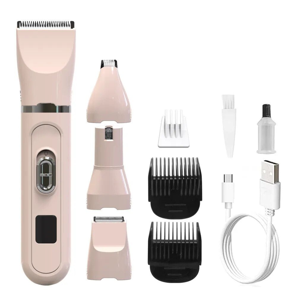 Dog Clippers Low Noise Paw Trimmer Rechargeable Pet Cat Grooming Kit - Yahko Merchandise